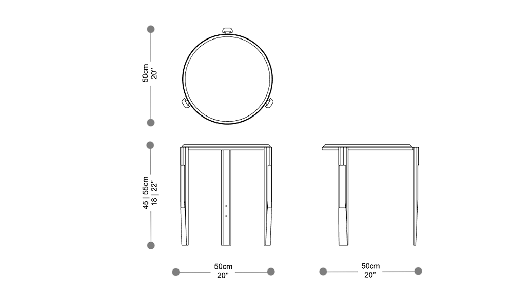 Image of the main dimensions of the product